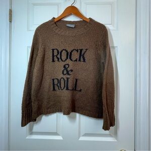 Wooden Ships Brown Rock & Roll Sweater Size XS/ S